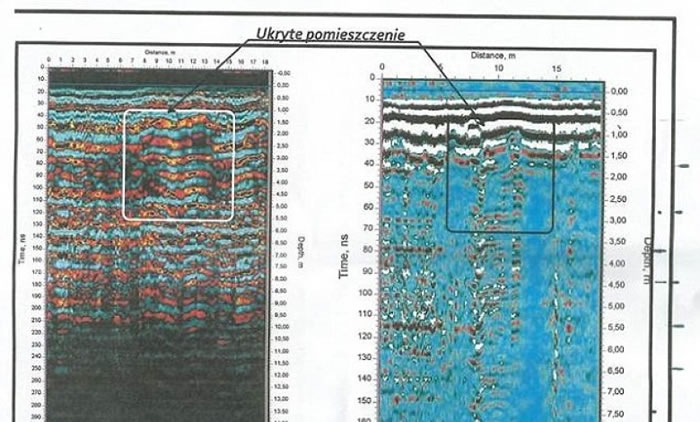 雷达图显示碉堡内部有不寻常的结构。