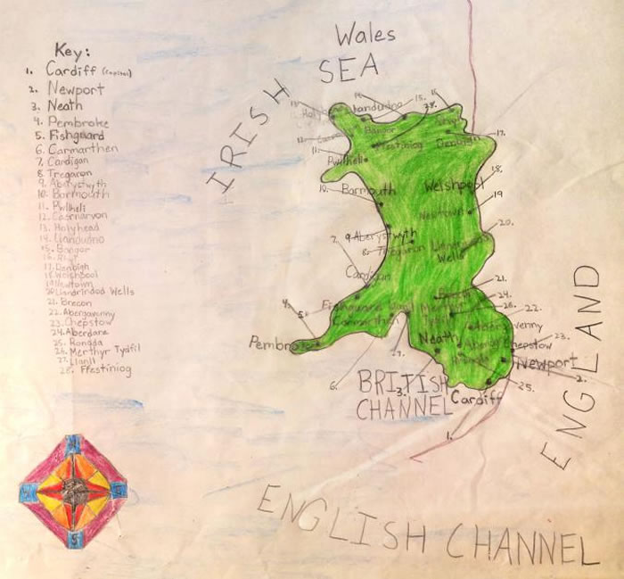 威尔斯,艾尔克・史坦纳约十岁的作品。 MAP BY ERIK STEINER