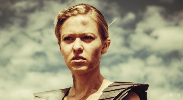 Futuristic Female Warrior Watching From A Hill