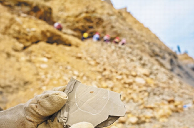 页岩易碎、柔软，很多化石容易损坏。挖出来的化石需要及时包裹起来