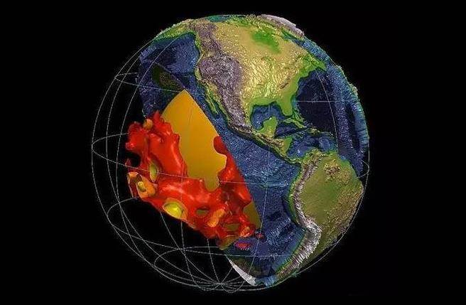 这些大小与大陆相当的“液滴”位于地核之上