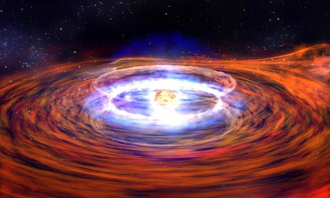 被高温气体包围着